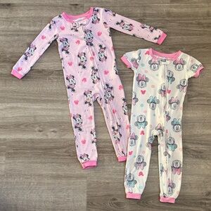 Disney Baby Minnie Mouse print zip up baby jumpsuits